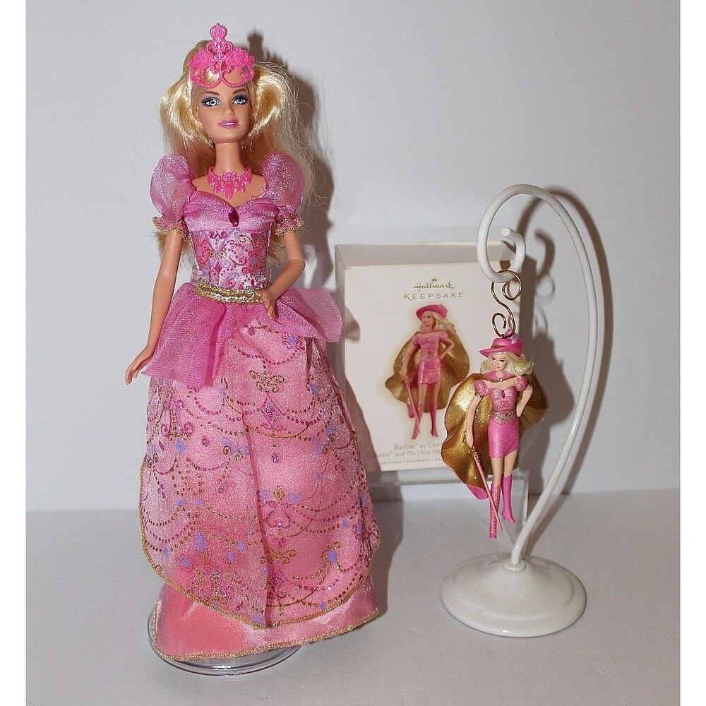 2009 Barbie Three Musketeers Corinne Doll + Hallmark Keepsake Ornament QXI1362